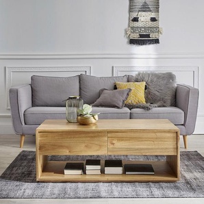 Couchtisch aus massivem Mindi-Holz 120 cm