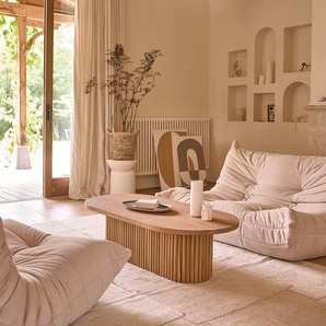 Couchtisch aus massivem Teakholz 120 cm