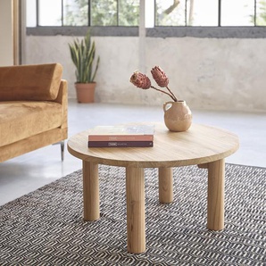 Couchtisch aus massivem Teakholz Ø 80 cm