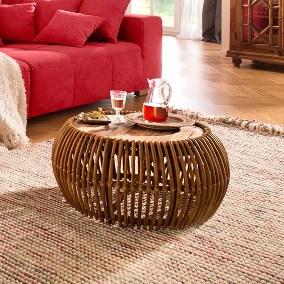 Couchtisch Weiß Mit Rattan / Garten Couchtisch Cadet Rattan