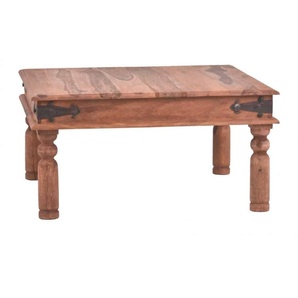 Couchtisch Colombo Natur 110x60cm Massivholz, Metall Teak Kolonialstil Indien Indisch