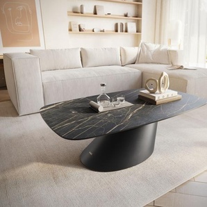 Couchtisch Edge Boot 120x70 cm Keramik Laminam® Noir Desir Braun Conis Metall Schwarz, Couchtische