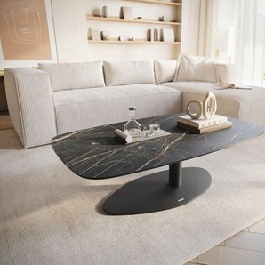 Couchtisch Edge Boot 120x70 cm Keramik Laminam® Noir Desir Braun Vibany Metall Schwarz, Couchtische