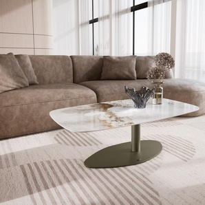 Couchtisch Edge Boot 120x70 cm Keramik Minas Melange Vibany Metall Effektfinish Titan, Couchtische