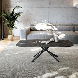 Couchtisch Edge Boot 140x80 cm Keramik Laminam® Noir Desir Braun Sarity Metall Schwarz, Couchtische