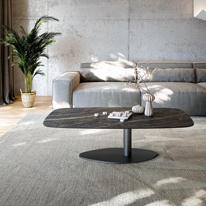 Couchtisch Edge Boot 140x80 cm Keramik Laminam® Noir Desir Braun Vibany Metall Schwarz, Couchtische