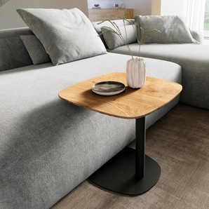 Couchtisch Edge Boot 50x50 cm Eiche Natur Schweizer Kante Eleny Metall Schwarz, Couchtische