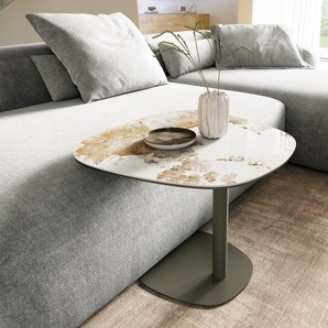 Couchtisch Edge Boot 60x60 cm Keramik Minas Melange Eleny Metall Effektfinish Titan, Couchtische