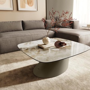 Couchtisch Edge Boot 90x90 cm Keramik Minas Melange Conis Metall Effektfinish Titan, Couchtische