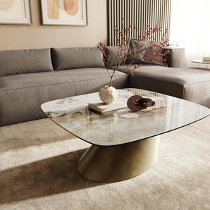 Couchtisch Edge Boot 90x90 cm Keramik Minas Melange Conis Metallic Gold, Couchtische