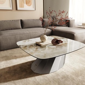 Couchtisch Edge Boot 90x90 cm Keramik Minas Melange Parabi Edelstahl gebürstet, Couchtische