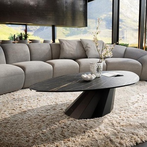 Couchtisch Edge Organisch 140x76 cm Keramik Laminam® Noir Desir Braun Parabi Metall Schwarz, Couchtische