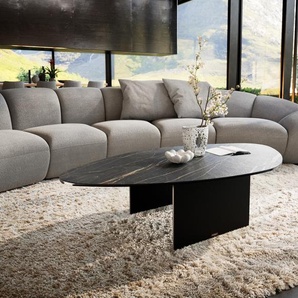 Couchtisch Edge Organisch 140x76 cm Keramik Laminam® Noir Desir Braun Salto Metall Schwarz, Couchtische