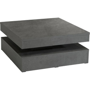 Couchtisch FORTE Tische Gr. B/H/T: 78 cm x 35 cm x 78 cm, grau (beton dunkel) Couchtisch Eckige Couchtische eckig Tisch