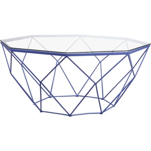 Couchtisch GUIDO MARIA KRETSCHMER HOME&LIVING Caen Tische Gr. B/H/T: 95 cm x 44 cm x 95 cm, blau Glas-Couchtisch Couchtisch Glas-Couchtische aus Glas und Metall in geometrischen Formen, Breite 95 cm