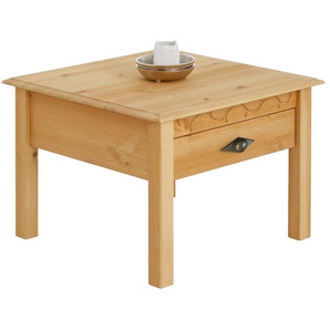 Couchtisch HOME AFFAIRE Laura Tische Gr. B/H/T: 60 cm x 42 cm x 60 cm, beige (natur gebeizt, gewachst) Eckige Couchtische Holz-Couchtische Tisch