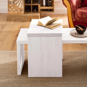 Couchtisch HOME AFFAIRE Leinz Tische Gr. B/H/T: 40 cm x 50 cm x 50 cm, 2,4 cm starke Tischplatte, weiß Eckige Couchtische Holz-Couchtische Tisch