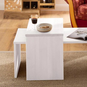 Couchtisch HOME AFFAIRE Leinz Tische Gr. B/H/T: 40 cm x 50 cm x 50 cm, 4 cm starke Tischplatte, weiß Eckige Couchtische Holz-Couchtische Tisch