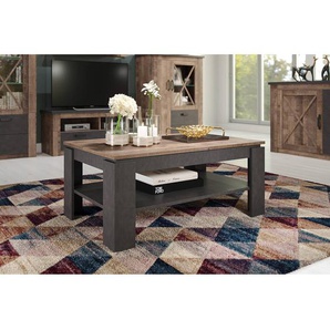 Couchtisch I 110 x 47 x 65cm Braun/Anthrazit/Eiche Dekor