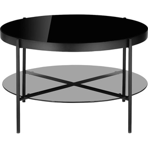 Couchtisch INOSIGN Glenda Tische Gr. B/H/T: 71,8 cm x 45 cm x 71,8 cm, schwarz (schwarz, schwarz) Couchtische rund oval Modernes Design, Ablageboden
