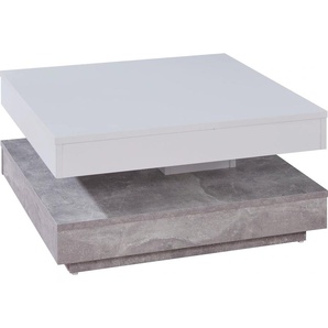 Couchtisch INOSIGN Tanum Tische weiß (gestell, tischplatte: beton, weiß) Couchtisch Eckige Couchtische eckig