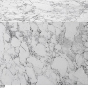 Couchtisch LEONIQUE Ronthon Tische Gr. B/H/T: 95 cm x 40 cm x 45 cm, grau (marmor weiß, grau) Couchtisch Eckige Couchtische eckig Tischplatte in Marmor Optik, pflegeleichte Oberfläche, Höhe 40 cm