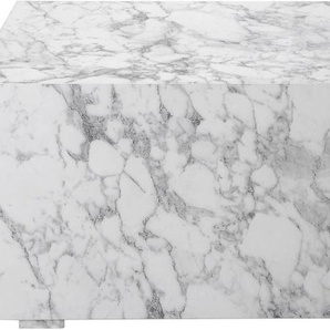 Couchtisch LEONIQUE Ronthon Tische Gr. B/H/T: 95 cm x 40 cm x 45 cm, grau (marmor weiß, grau) Couchtisch Eckige Couchtische eckig Tischplatte in Marmor Optik, pflegeleichte Oberfläche, Höhe 40 cm