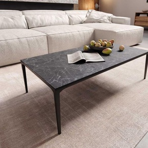 Couchtisch Levente 110x60 cm Keramik Laminam®Nero Greco Anthrazit Gestell Metall Schwarz, Couchtische