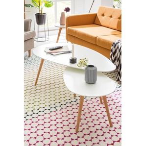 Couchtisch Lilja I 2-teilig 116 x 45 x 66cm Weiß/Matt Weiß
