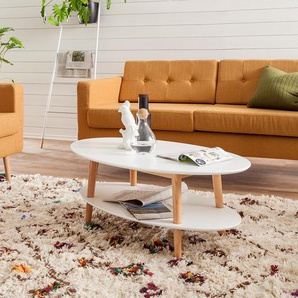 Couchtisch 110 x 42 x 60cm Weiß/Weiß