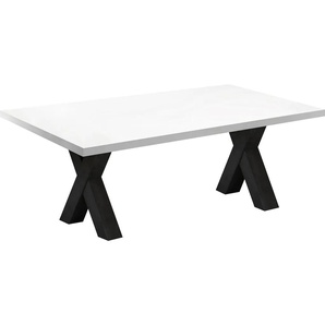Couchtisch MÄUSBACHER Tische Gr. B/H/T: 120 cm x 47 cm x 70 cm, 120 cm Tischplatte, weiß (weiß matt, schwarzstahl) Couchtisch Eckige Couchtische Holz-Couchtische
