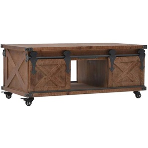 Couchtisch Massivholz Tanne 91x51x38 cm Braun