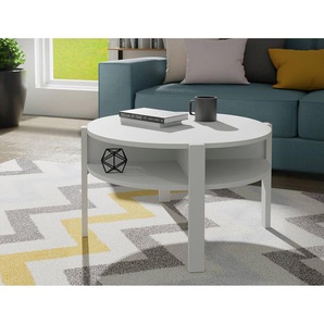 Couchtisch Nab Ø 74cm Weiß/Weiß