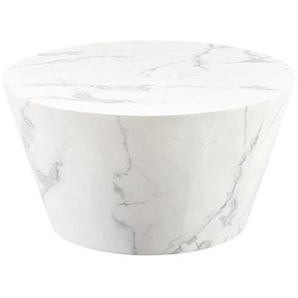 Couchtisch Ø 80 cm, foliert in Marmoroptik - Wohnzimmertisch, Sofatisch