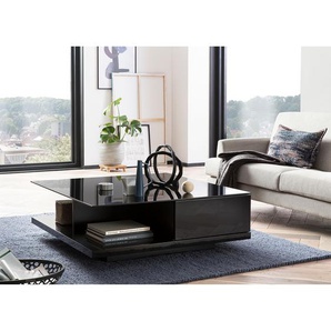 Couchtisch Padras I 100 x 36 x 100cm Schwarz/Schwarz