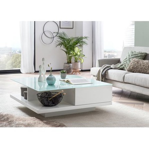 Couchtisch Padras I 100 x 36 x 100cm Weiß/Weiß