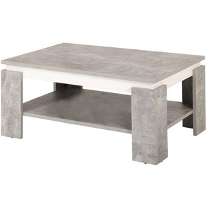 Couchtisch Paola 90 x 41 x 60cm Grau/Beton Dekor/Weiß