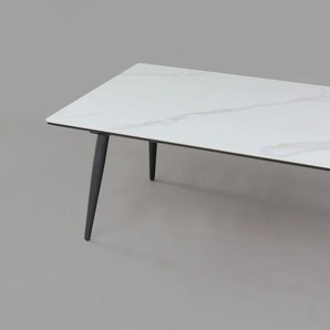 Couchtisch PAROLI Tische Gr. B/H/T: 110 cm x 42 cm x 60 cm, grau (weiß marmoriert, schwarz, weiß marmoriert) Couchtische eckig