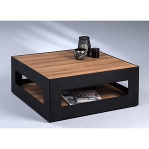 Couchtisch Pensu 80 x 33 x 80cm Schwarz/Braun