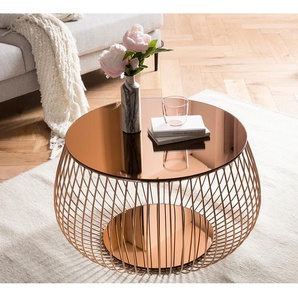 Couchtisch Pino Ø 72cm Kupfer/Kupfer