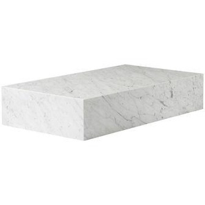 Couchtisch Plinth Grand stein weiß / Marmor - 137 x 76 cm x H 28 cm - Audo Copenhagen - Weiß