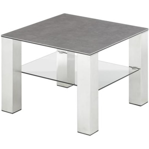 Couchtisch Puno, anthrazit/Edelstahl