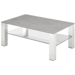 Couchtisch Puno, grau/Edelstahl
