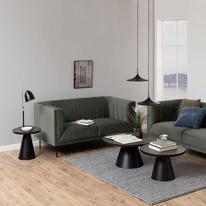 Couchtisch Riande Ø 65cm Schwarz/Marmor Schwarz Dekor
