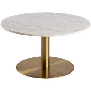 Couchtisch Ø 80cm Weiß/Messing