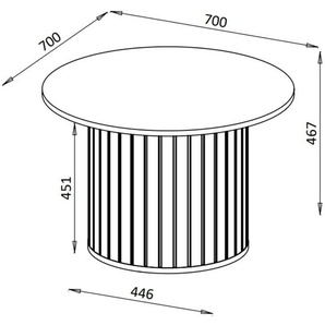Selsey Couchtisch rund Zante ¦ schwarz Ø: 70