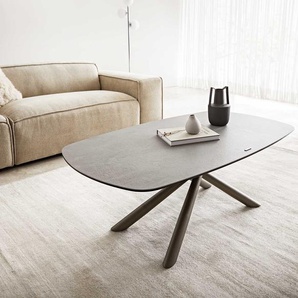 Couchtisch Sarita 120x70 cm Keramik Aspetto Concreto Betonfarbig Gestell Effektifinish Titan, Couchtische