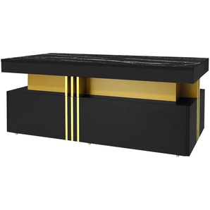 Couchtisch - schwarz - Materialmix - 100 cm - 40 cm | Möbel Kraft