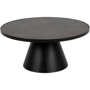Couchtisch, Schwarz, Metall, Glas, Keramik, rund, Säule, 85.7x40 cm, Reach, Wohnzimmer, Wohnzimmertische, Couchtische