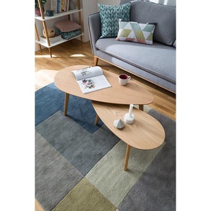 Couchtisch-Set Kazin 2er-Set 100 x 40 x 50cm Braun/Eiche